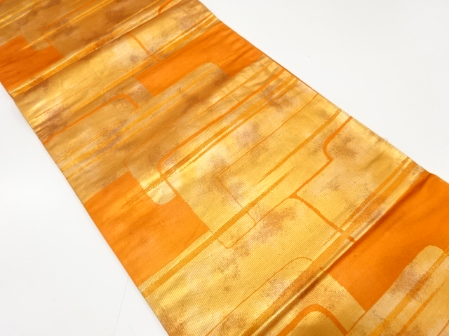 アンティーク　抽象霞模様織出し袋帯（材料）